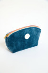 GRAPHITE LEYLAK cobalt blue velvet pouch - 1