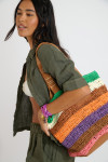 Sac cabas en rafia rayé ACHILLE MACKINAW - 3