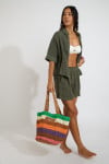 Sac cabas en rafia rayé ACHILLE MACKINAW - 2