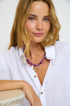 Purple Pendant Necklace BIGRUB CHOCKER - 4