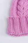 Howson Lemonwood candy pink cable knit beanie with pompon - 7