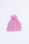 Howson Lemonwood candy pink cable knit beanie with pompon - 8