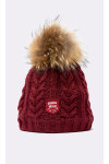 Dotto Lemonwood dames burgundy muts met pompon - 1