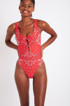 DEDHAM VENTANA red 1-piece swimsuit bandana