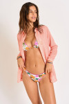 GARY ADILSON coral beachwear tunic