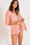 GARY ADILSON coral beachwear tunic