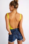 SNAP SUNRIB yellow ribbed onepiece swimsuit
