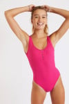 Pink Snap Sunrib one-piece swimsuit