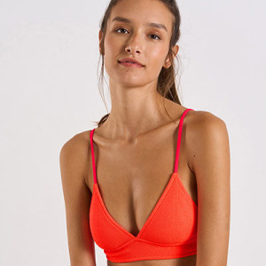 Bikini A Due Pezzi YIMISAN – Top A Tubo A Coste Senza Spalline, Taglia L, Rosa Corallo