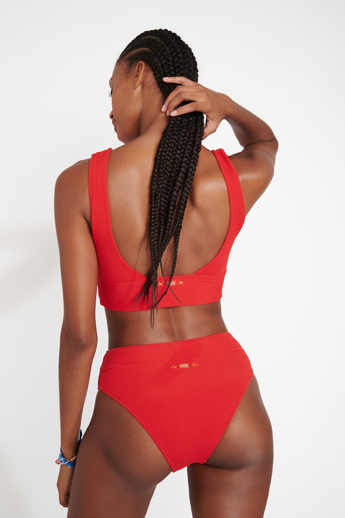 Maillot de bain brassière orange MALEO & MANHA SCRUNCHY - 1