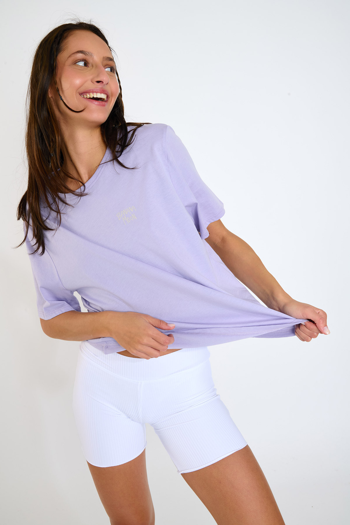 Witte biker short Zelig Moonrib - 5