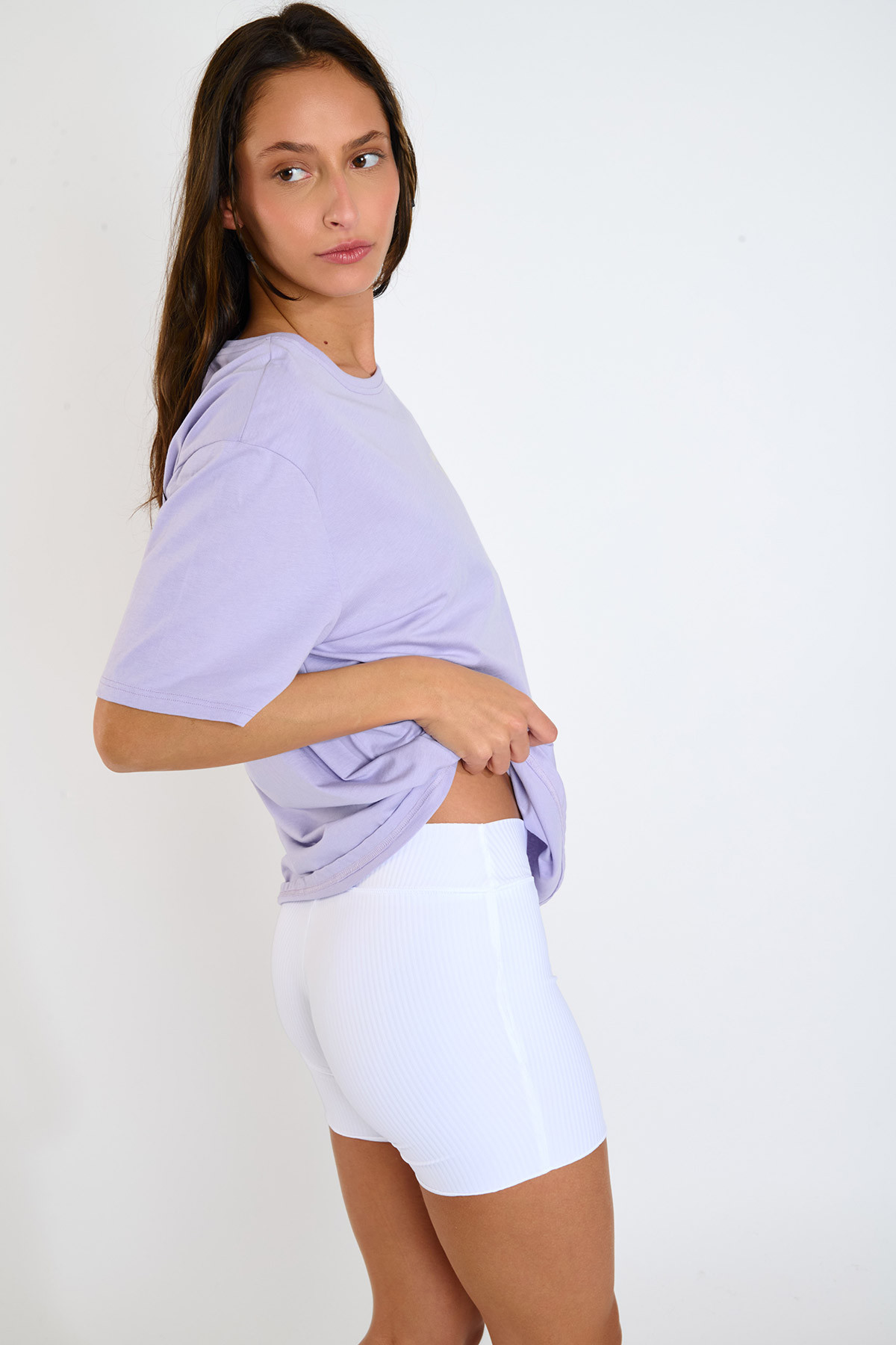 Witte biker short Zelig Moonrib - 6