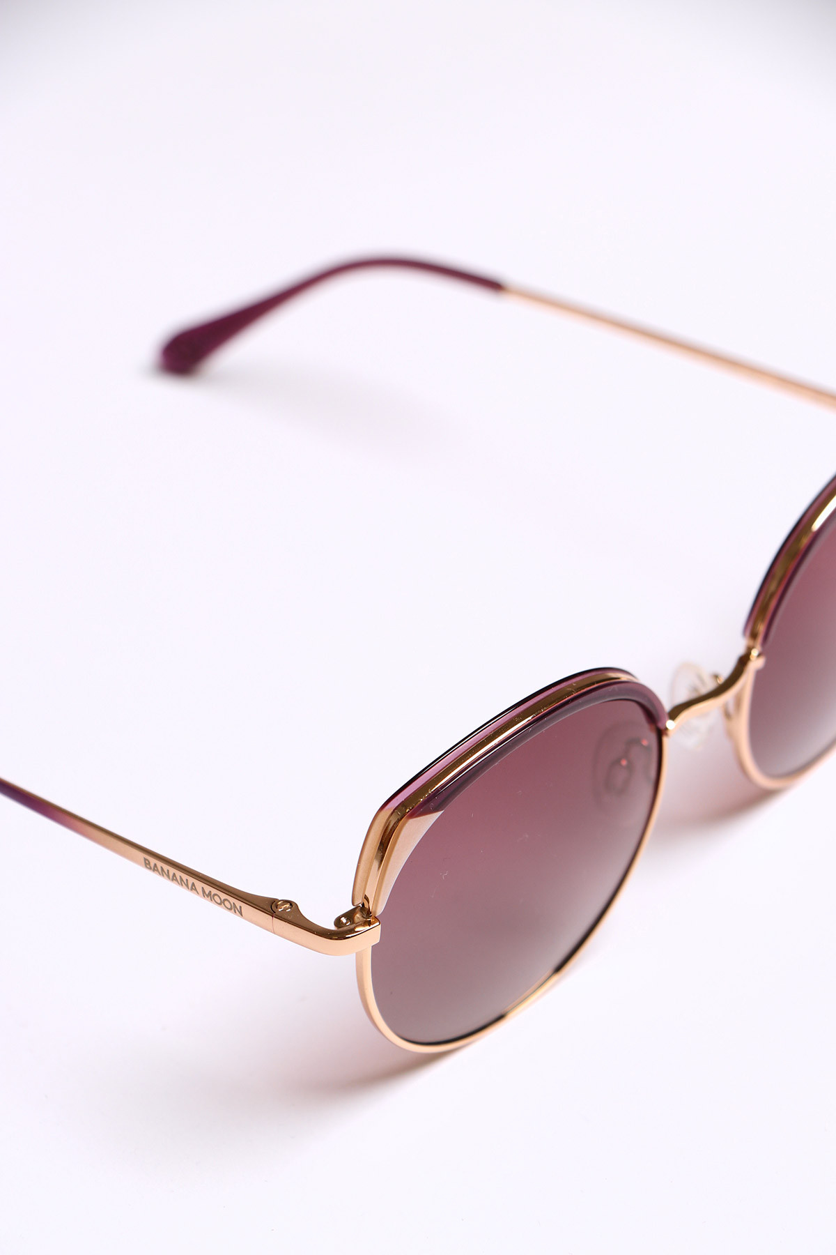 Lunettes De Soleil Banana Moon Femme - Monture Violette Ovale, Verres Teintés