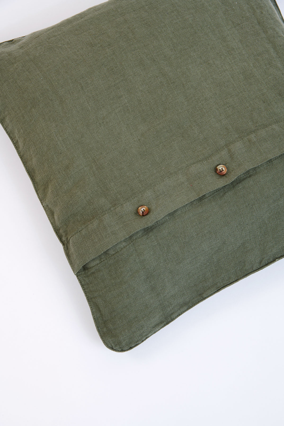 Orama Coco Khaki Embroidered Cushion Cover - 2