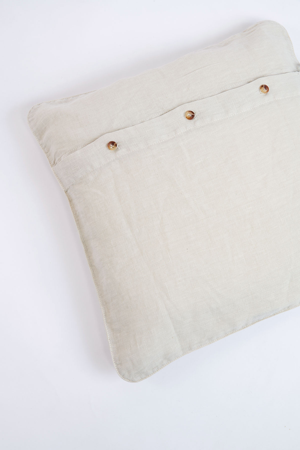 Orama Palm Ecru Linen Cushion Cover - 2