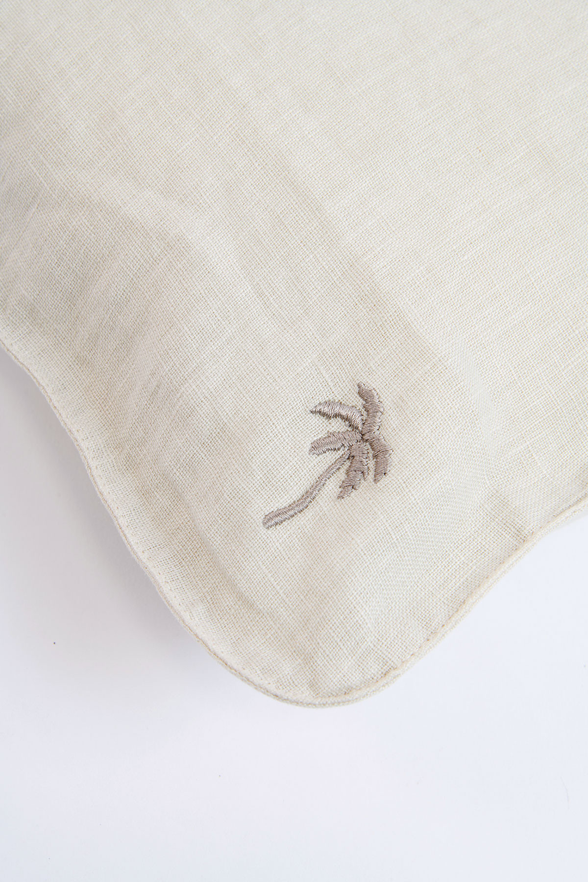 Orama Palm Ecru Linen Cushion Cover - 1