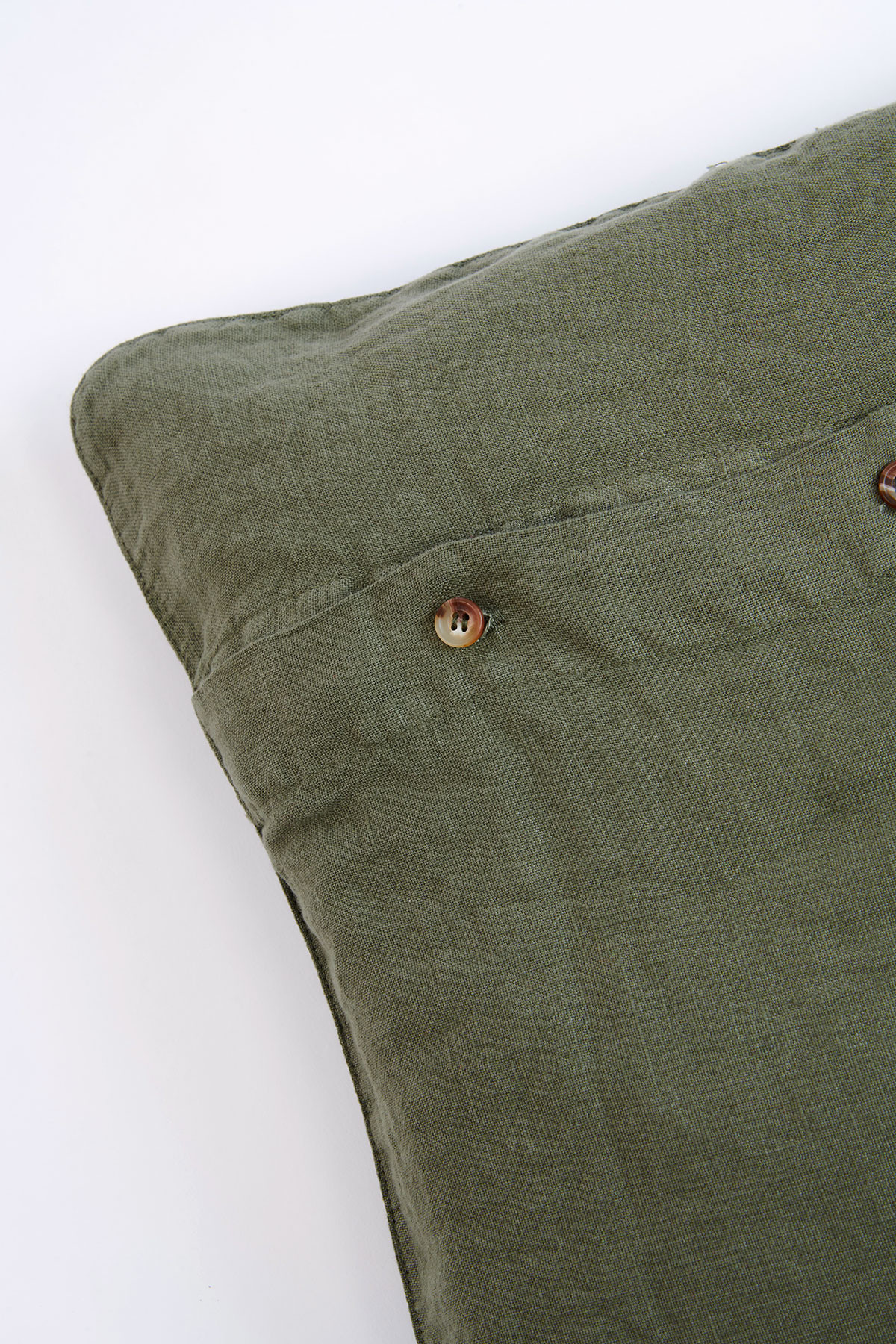 Orama Palm Khaki Linen Cushion Cover - 2