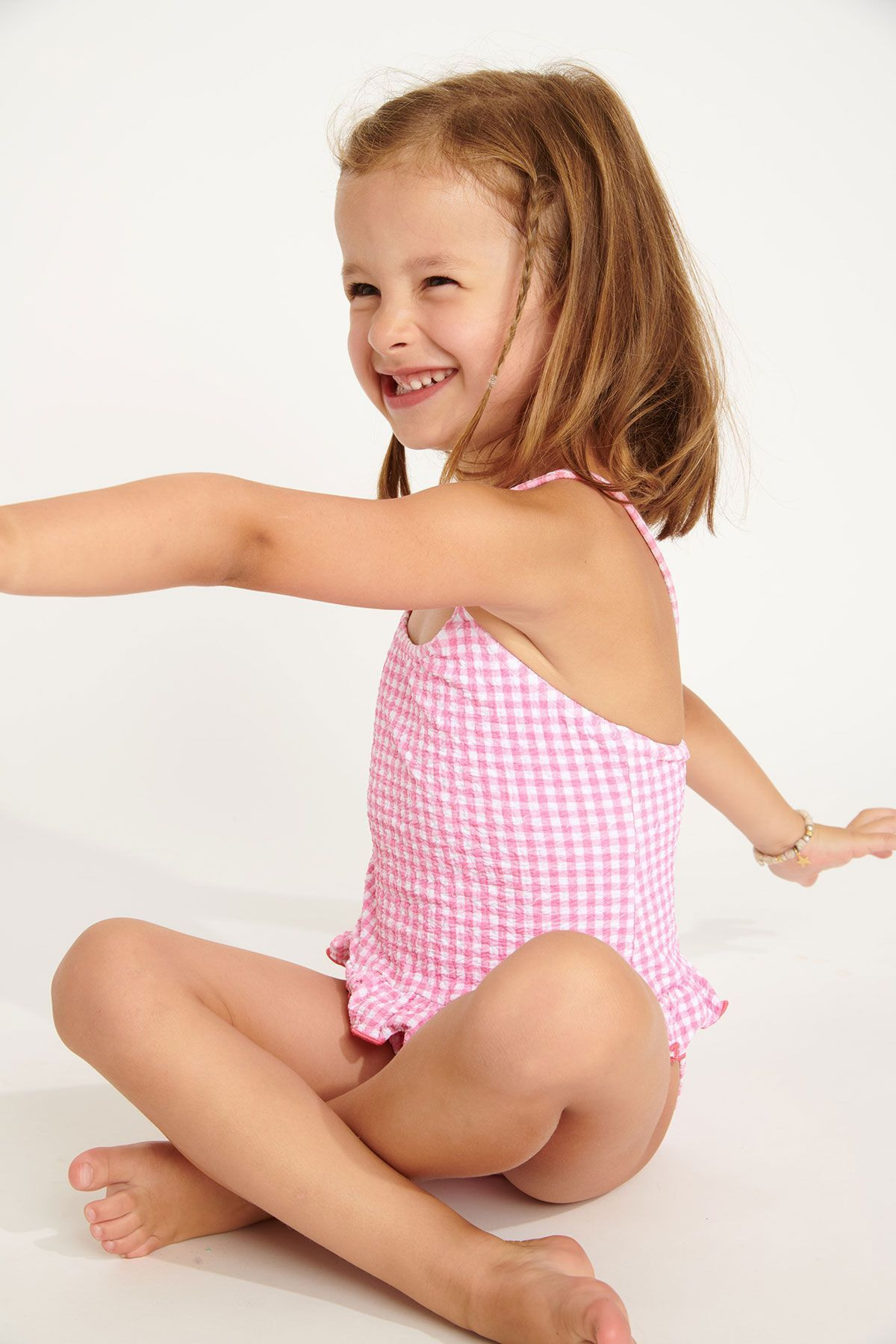 Maillot de bain 1 pièce vichy rose fille M LEAFY RETRO - 12
