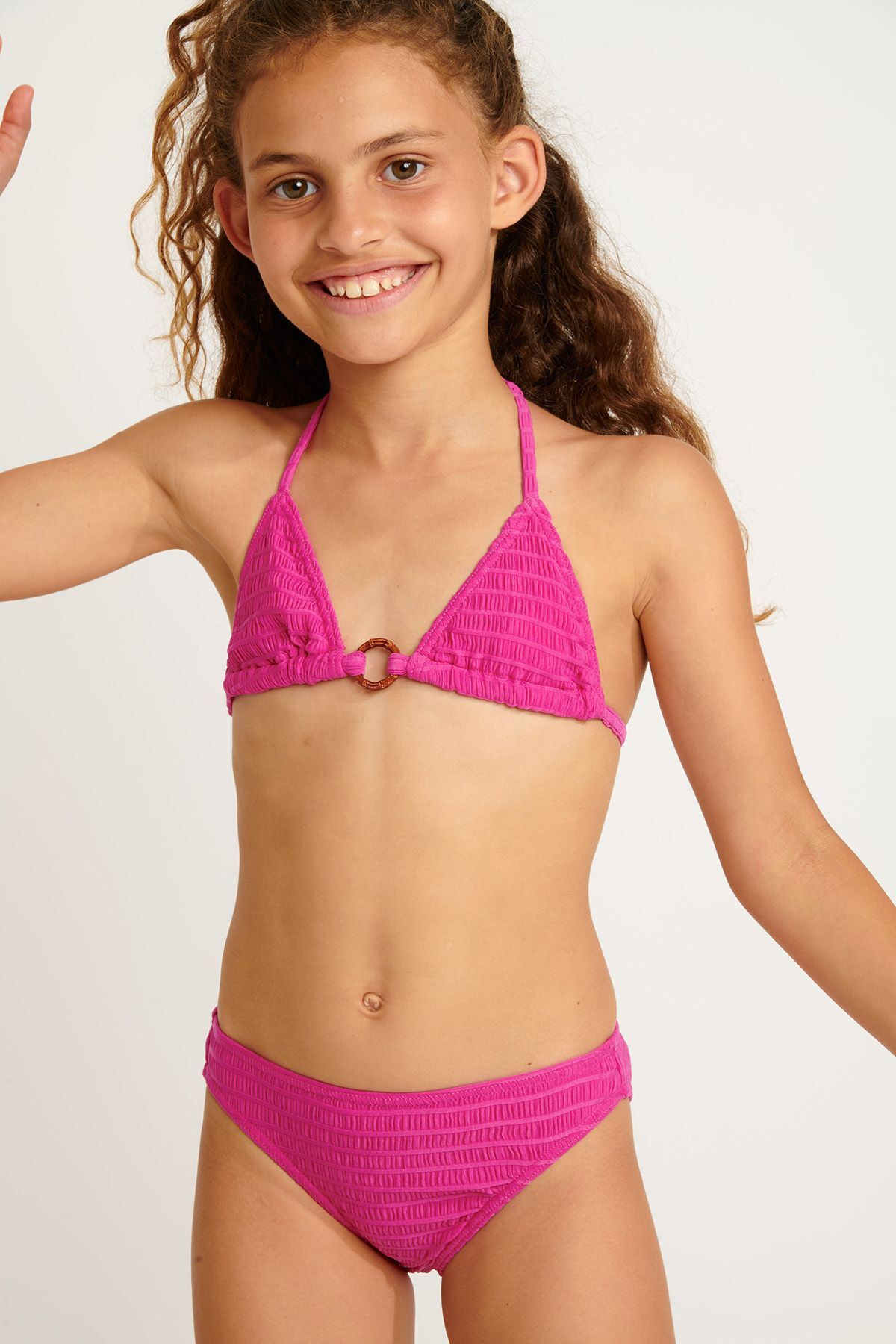 Maillot de bain 2 pièces fillette smockée fuchsia M ACACIA GROOVE - 2
