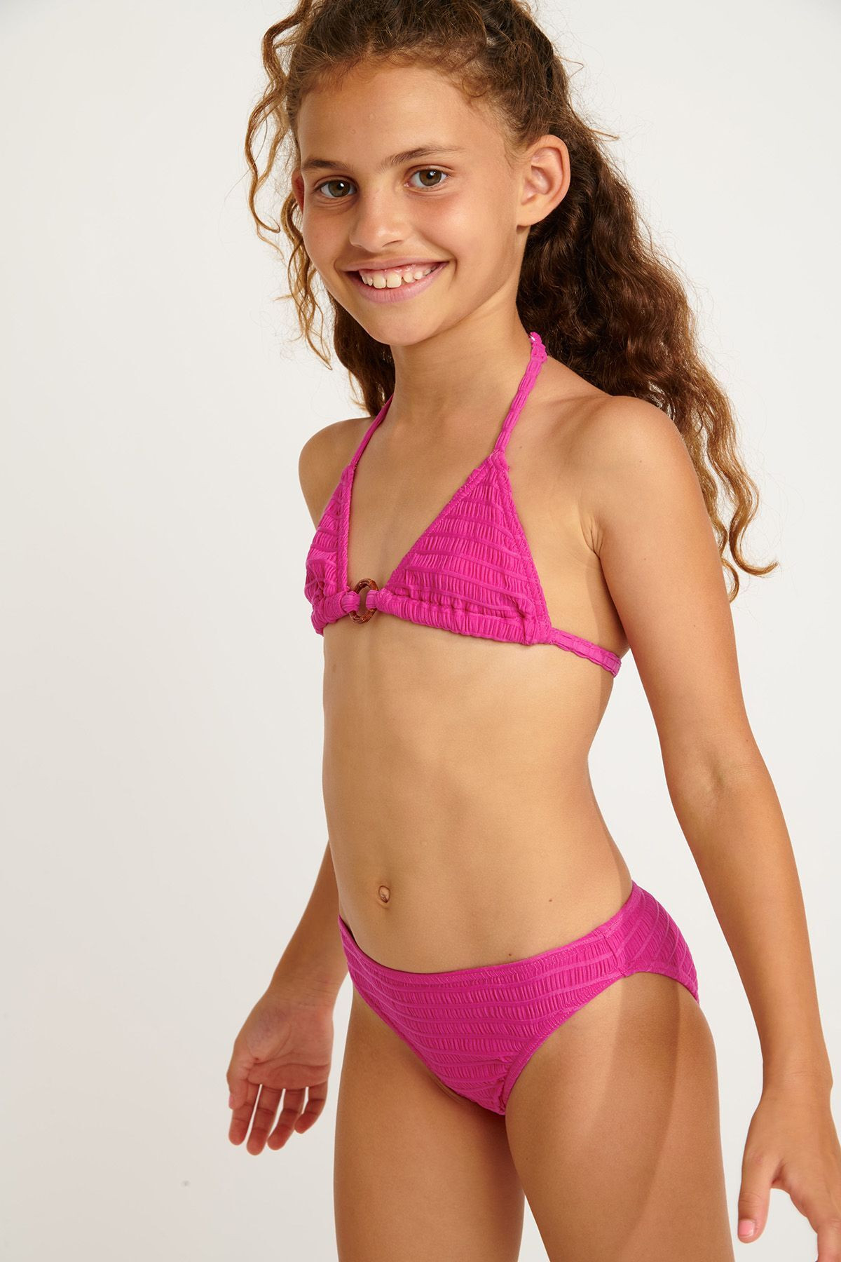 Maillot de bain 2 pièces fillette smockée fuchsia M ACACIA GROOVE - 4