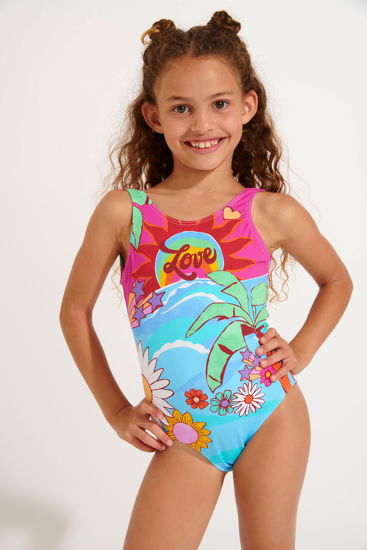 Bañador de 1 pieza de colores para niña BALOO LOVELY - 2