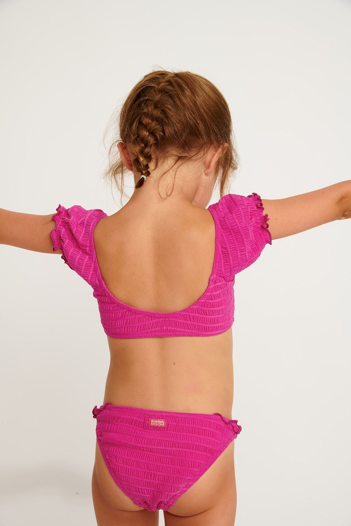 Bañador de 2 piezas fruncido fucsia para niña BUNNY GROOVE - 1