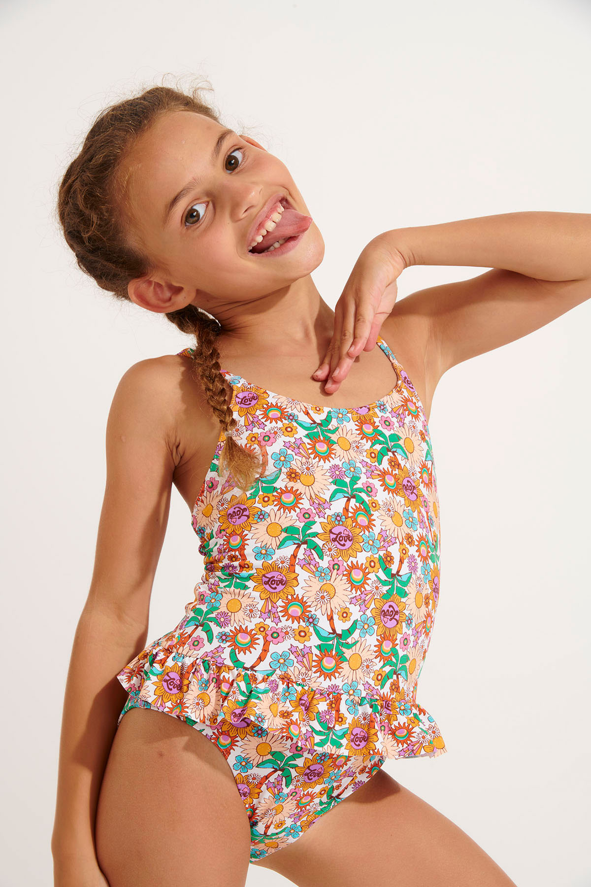 Girls' LEAFY DAISYDREAM floral swimsuit - 2