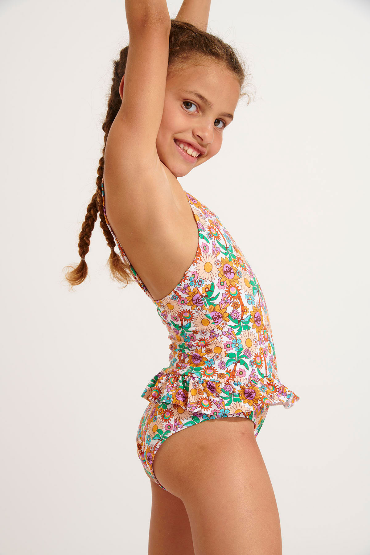 Girls' LEAFY DAISYDREAM floral swimsuit - 9