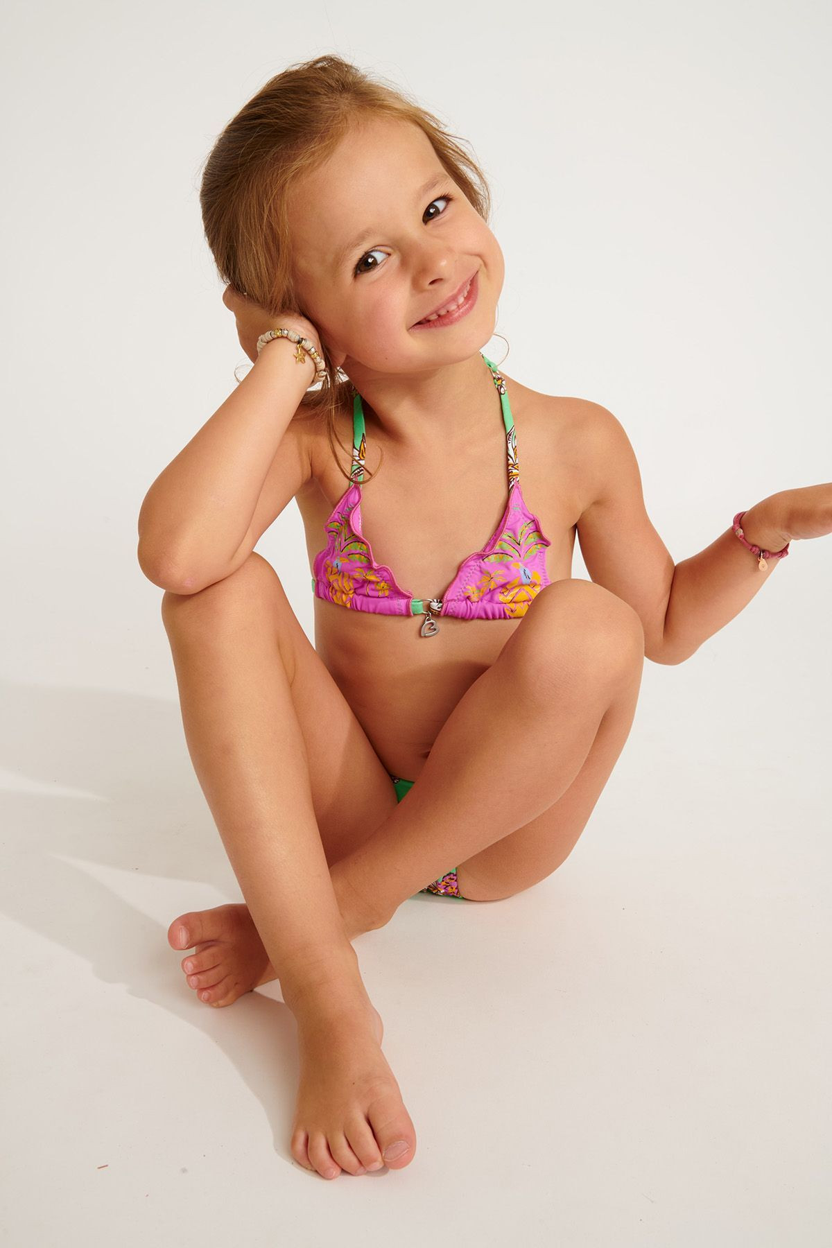 Set bikini 2 pezzi verde stampato per bambina M NALITA PINEAPPLEBAY - 0