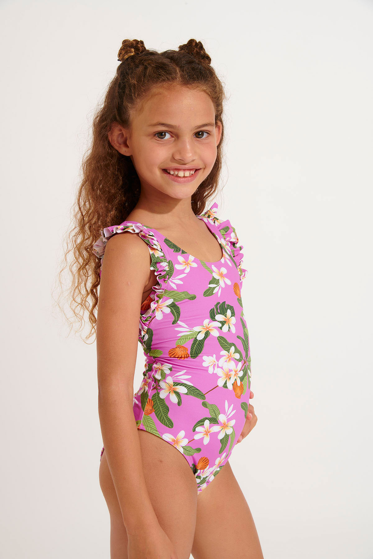 Bañador de una pieza rosa con flores para bebé TUNES KELEPOA - 5