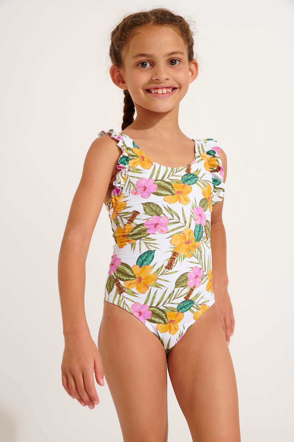 Girls' TUNES TORTUGA tropical print swimsuit - 4