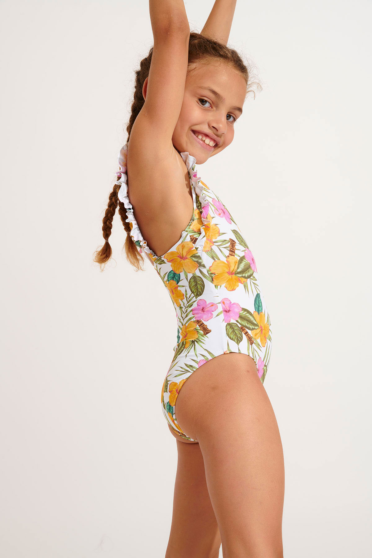 Girls' TUNES TORTUGA tropical print swimsuit - 6