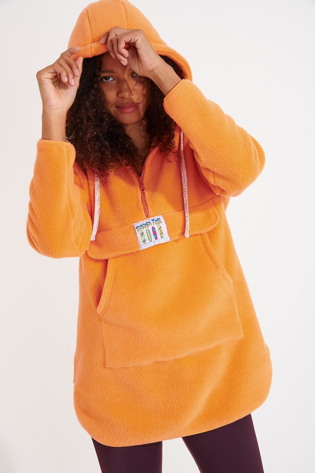 SNOWBOWL ISILA long orange fleece sweatshirt | Banana Moon®