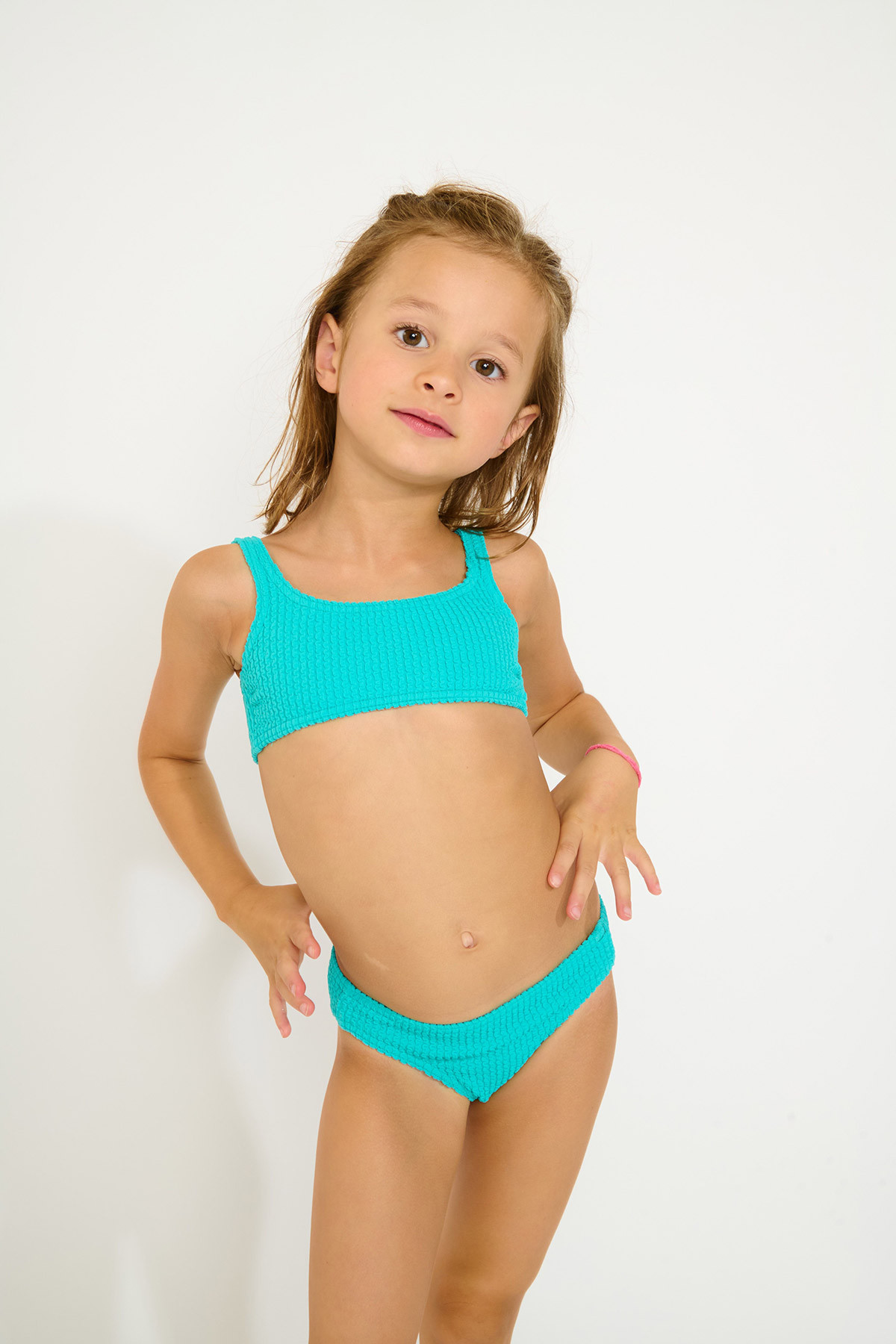 M CARTOON POPCORN Caribisch blauwe bikini voor meisjes - 2