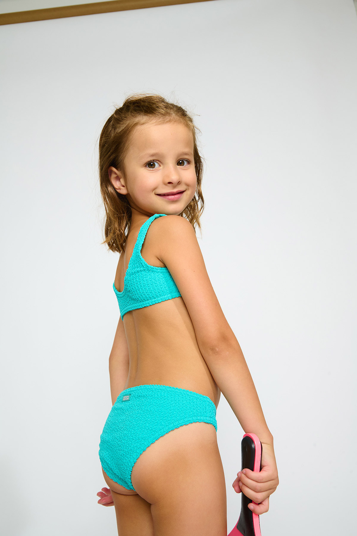 M CARTOON POPCORN Caribisch blauwe bikini voor meisjes - 4