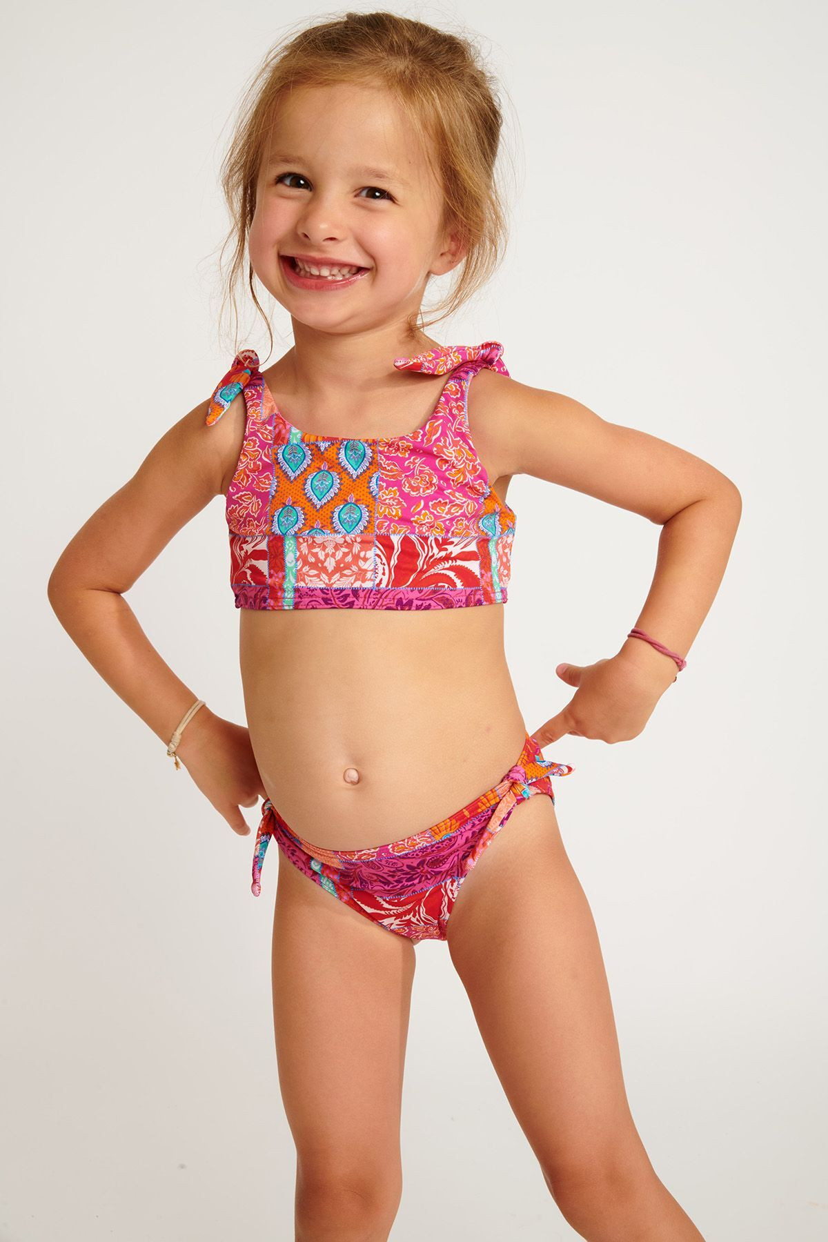 M PEANUTS JAIPUR pink printed 2 pieces swimsuit for girl - 0