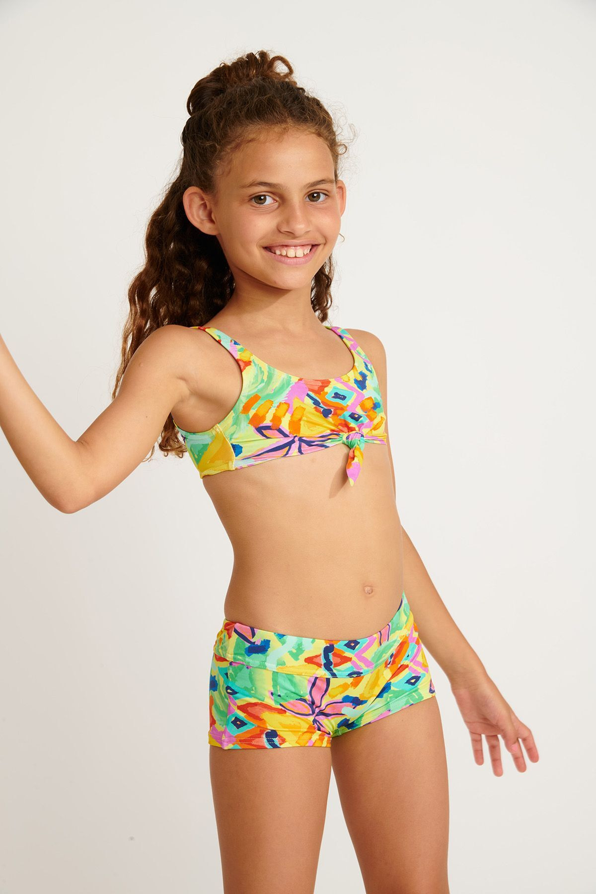 M PIKATI KAILEIA girl's yellow printed 2 pieces swimsuit - 3