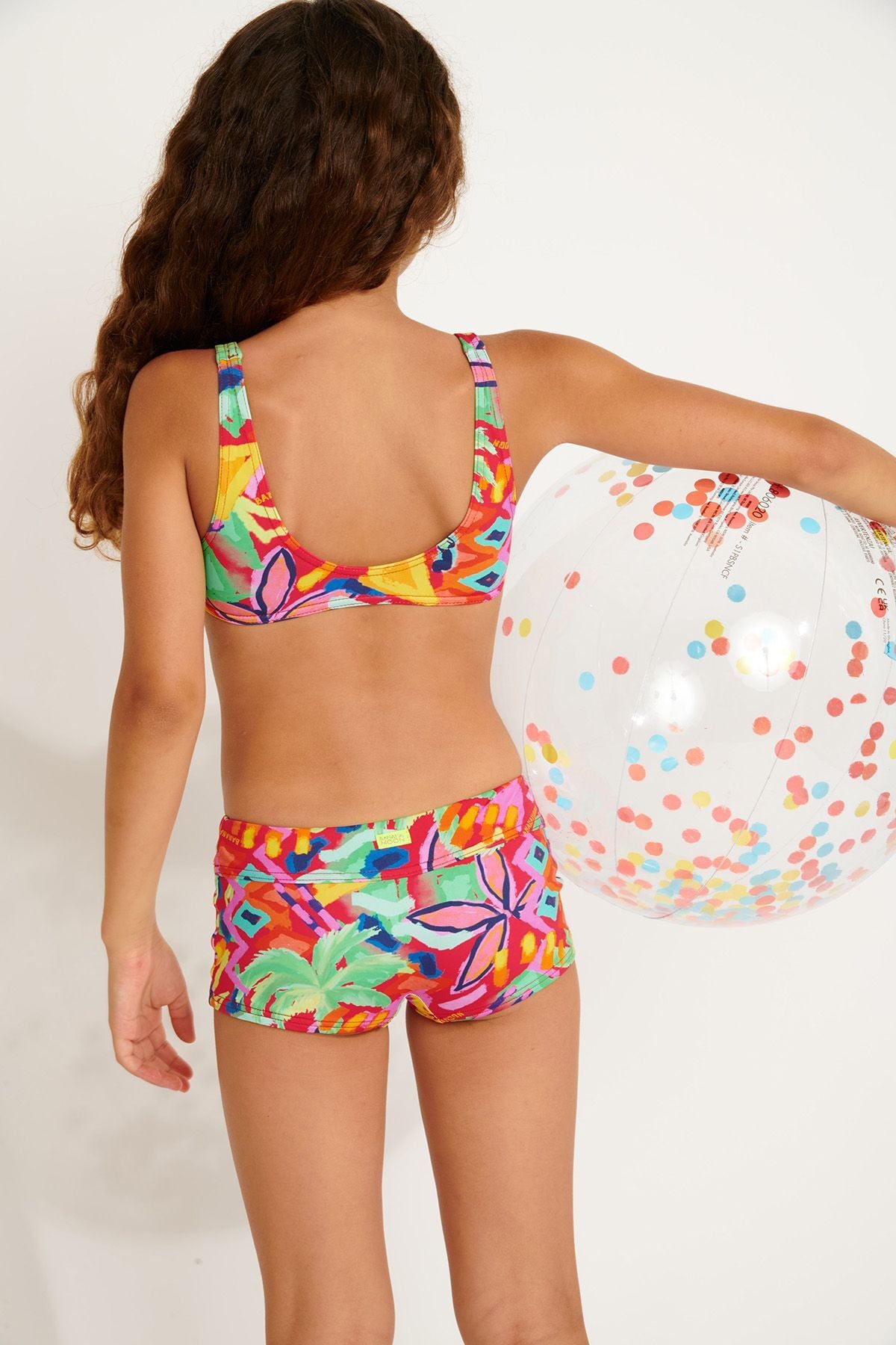 Traje de baño de dos piezas estampado rojo para niña M PIKATI KAILEIA - 1