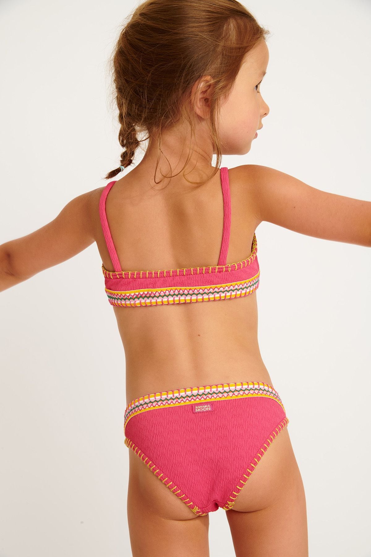Costume da bagno a due pezzi rosa lampone per bambina M PORTO FRUITDALE - 5