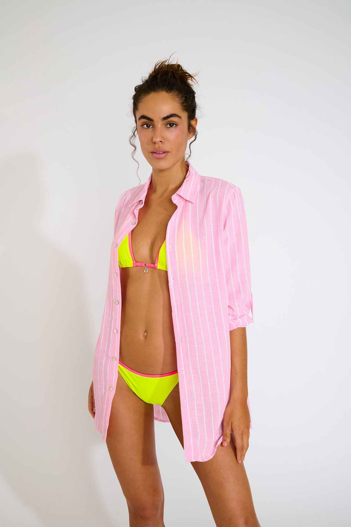 GAREL GALEANA lange gestreepte roze tuniekblouse - 4