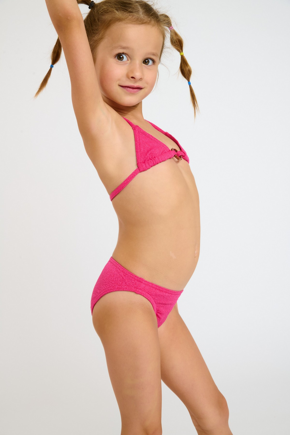 Maillot de bain 2 pièces triangle framboise pour fille M ACACIA SANTAYA - 2
