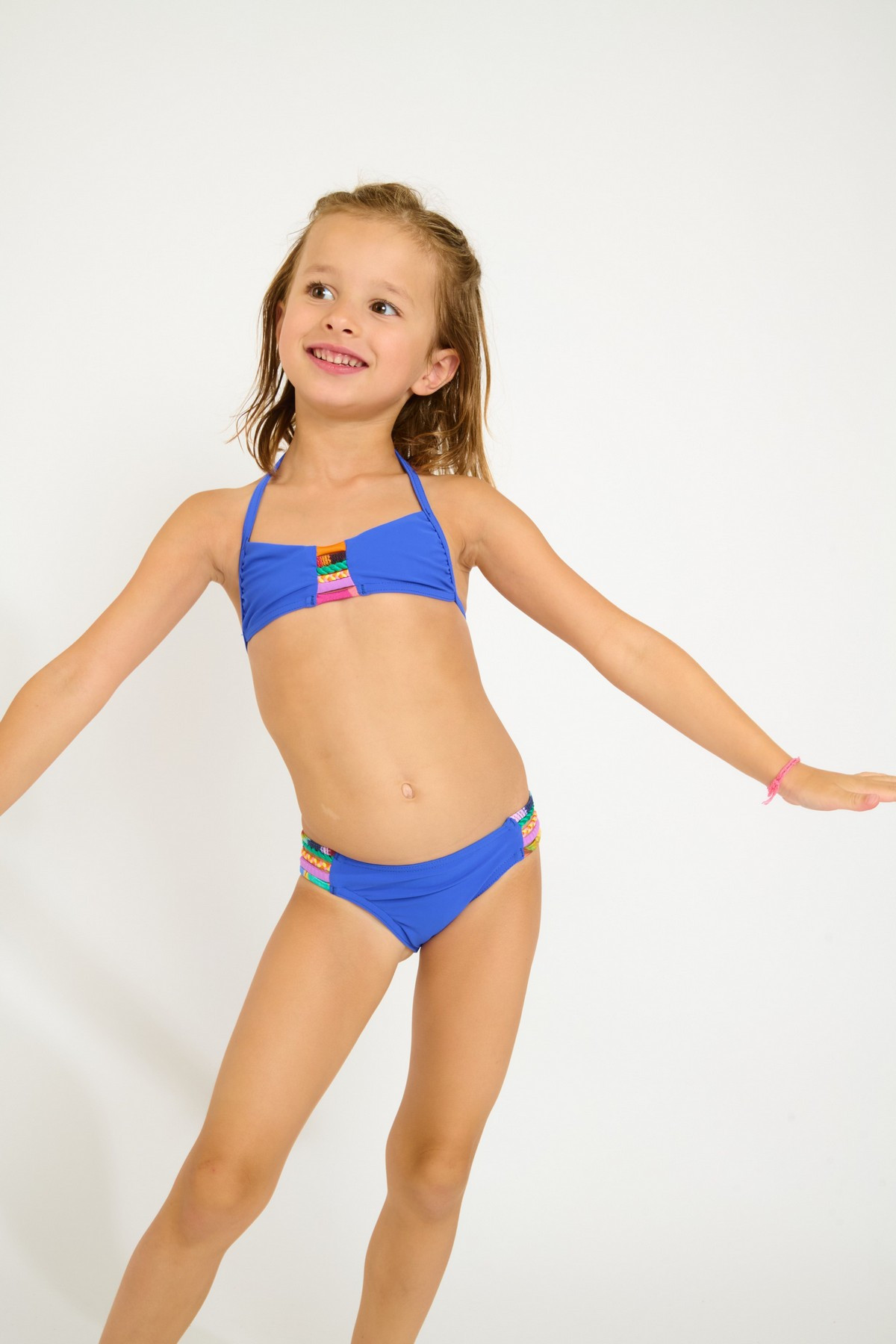 Bikini bandeau azul para niña M ARLO SPRING - 0