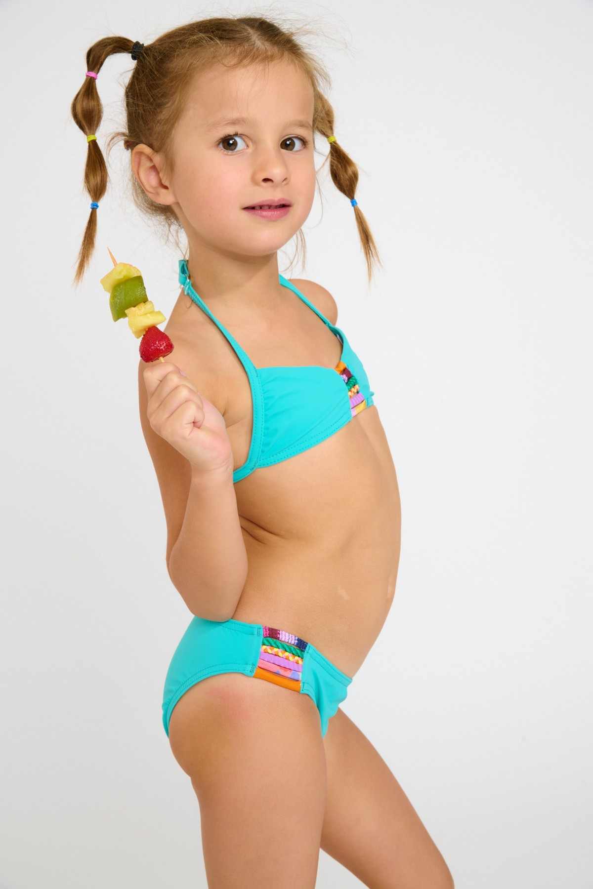 Bikini bandeau turquesa para niña M ARLO SPRING - 2