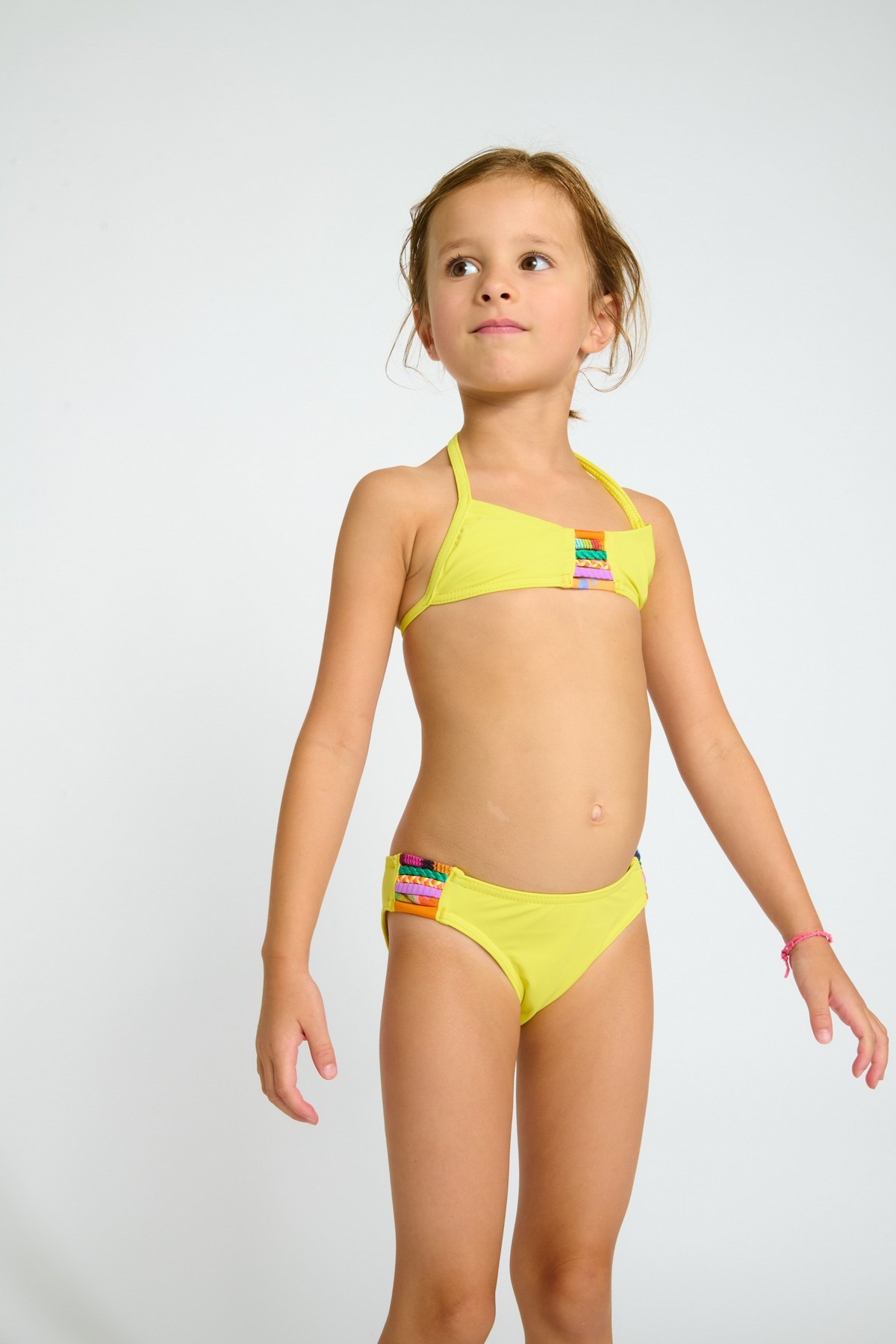 M ARLO SPRING yellow bandeau two-piece swimsuit for girls - 0