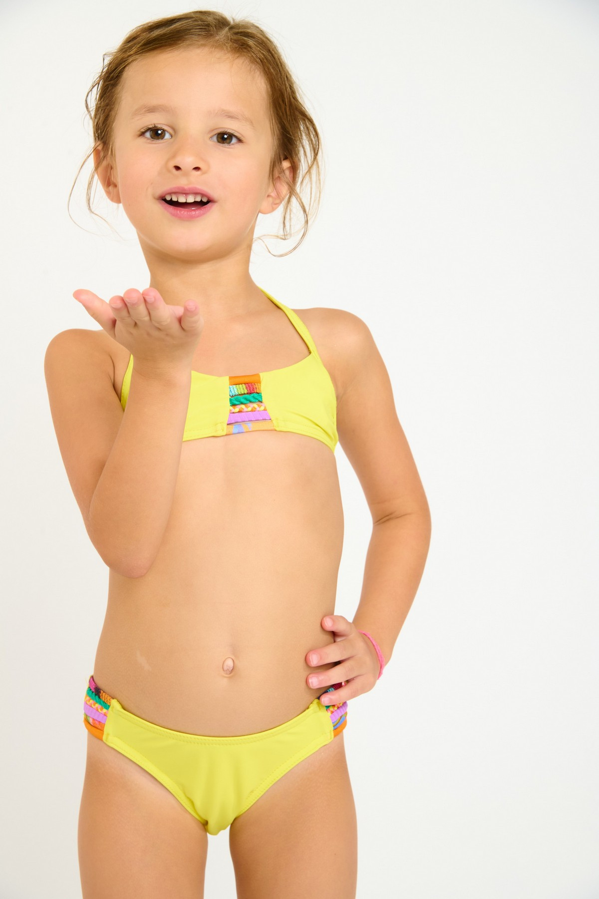 M ARLO SPRING yellow bandeau two-piece swimsuit for girls - 2