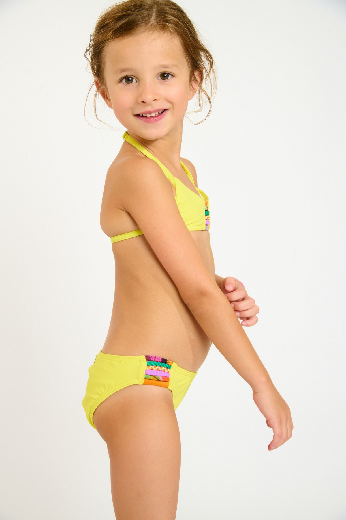 M ARLO SPRING yellow bandeau two-piece swimsuit for girls - 3