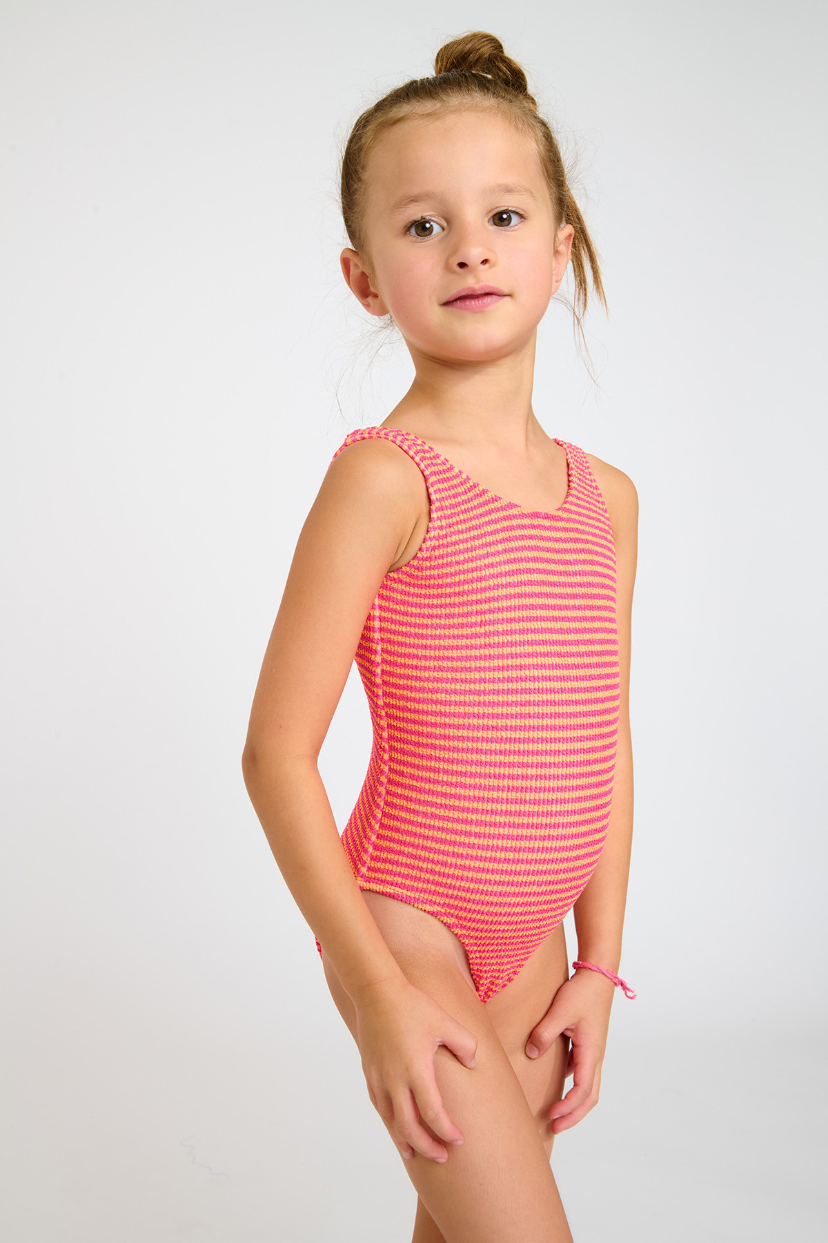 M BALOO BEACHBOP fuchsia striped one-piece swimsuit for girls - 2