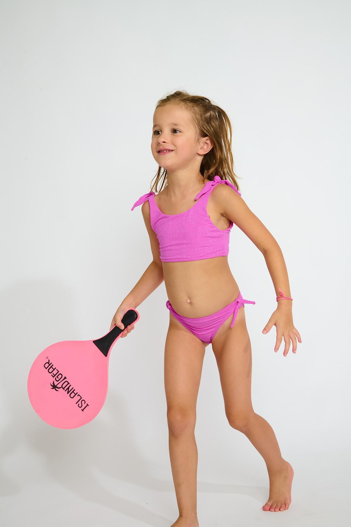 M PEANUTS SPARKLESUN fuchsia two-piece swimsuit for girls - 2