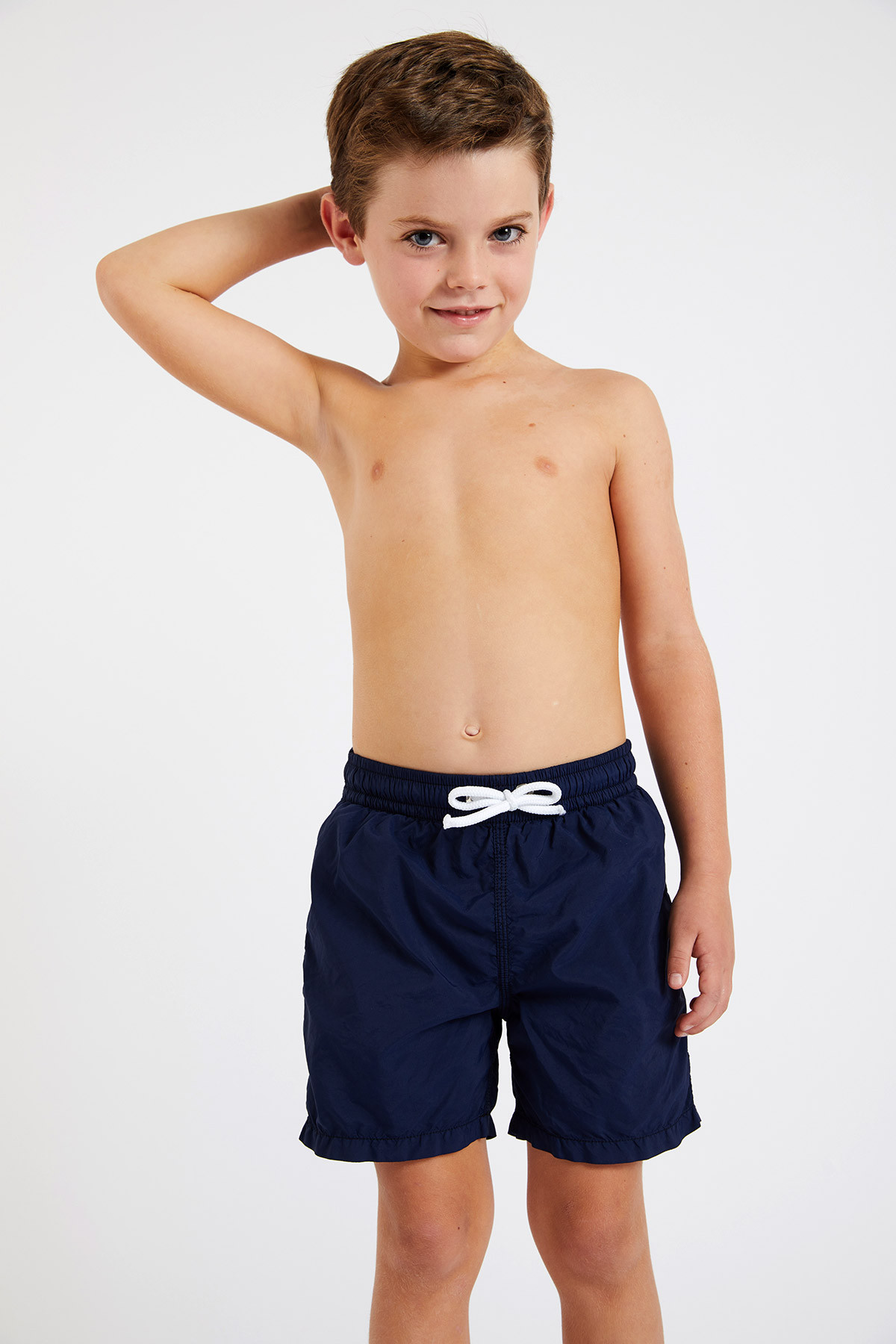 M AIR BASTOU Children's plain navy blue swim shorts - 0