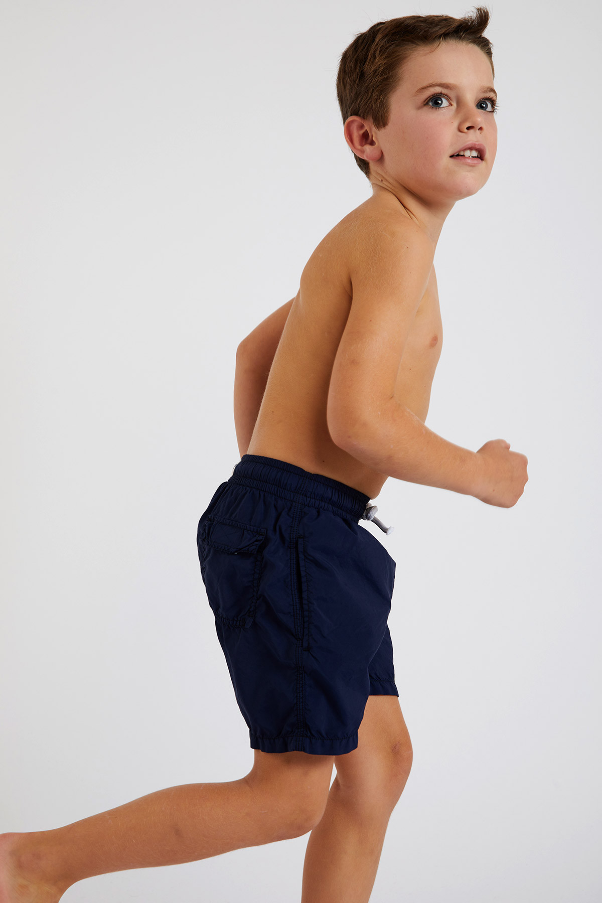 M AIR BASTOU Children's plain navy blue swim shorts - 5